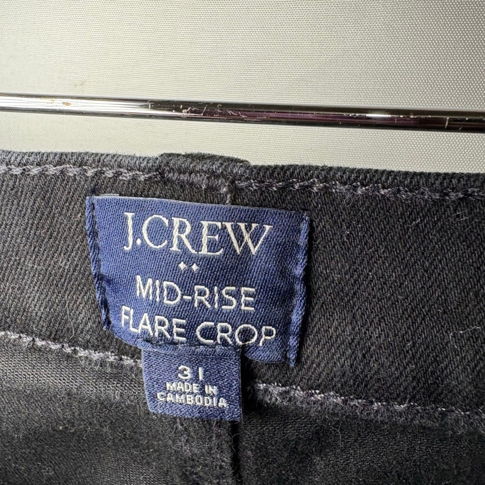 J.Crew Re-Imagined Mid-Rise Flare Crop Jeans Black Size 31 Stretch Denim - Picture 5 of 8